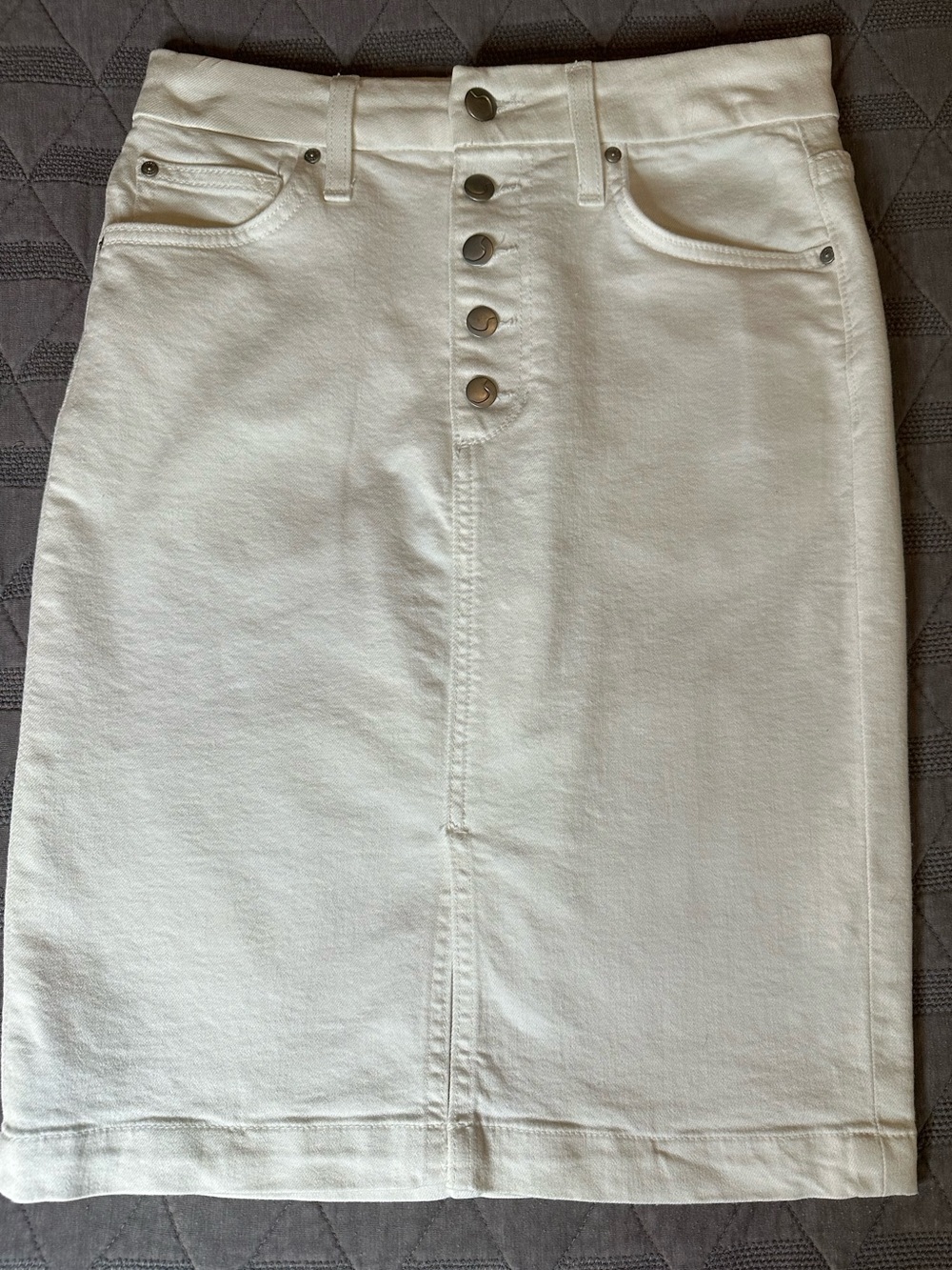 Joe’s Jeans Women’s Button-Front White Denim Cotton Skirt High Rise 5 Pocket 26